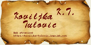Koviljka Tulović vizit kartica